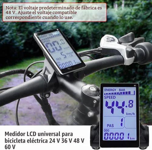 Vista 2 de Pantalla LCD para Bicicleta Eléctrica, Métrica de Panel de 5 Pines para E Scooter M5 con Conector Impermeable, Pantalla de Control de Medidor