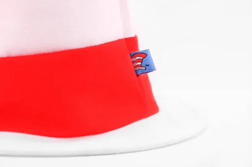 Vista 3 de elope Dr. Seuss El gato en el sombrero de felpa sombrero de rayas rojas y blancas