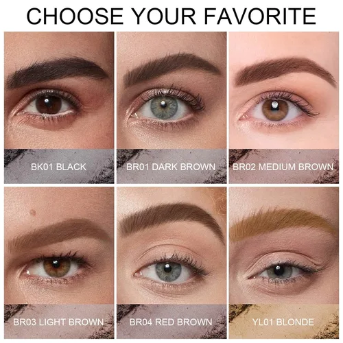 Vista 7 de FOCALLURE Kit de sellos de cejas y plantillas para cejas, 24 formas reutilizables para cejas, polvo de cejas a prueba de sudor, de larga duración