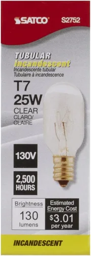 Vista 2 de Satco Bombilla indicadora en miniatura transparente 02752-25T7/C/130V E12 (S2752)