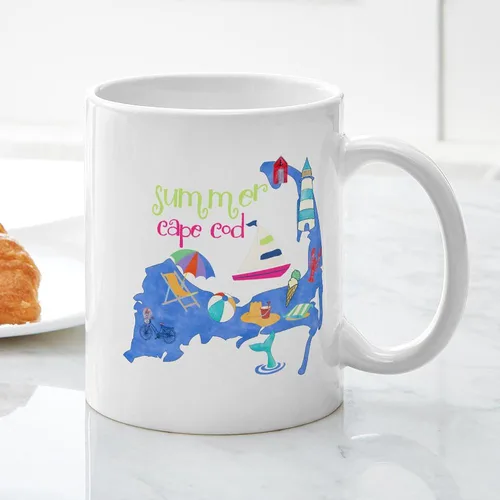 Vista 3 de CafePress Cute Cape Cod Map Mug 11 oz (325 ml) Ceramic Coffee Mug