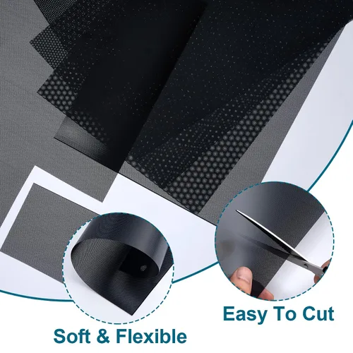 Vista 5 de 5 hojas de malla para ojos, de PVC imprimible de 0.020 in para máscara, lona de malla impermeable para disfraces de cosplay, accesorios