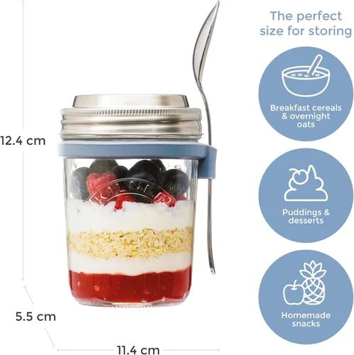 Vista 4 de Kilner 0025.899 - Juego de tarros de desayuno, 0,35 litros