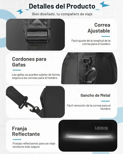Vista 7 de SEAFEW - Mochilas tipo bandolera tácticas, Negro, Mochilas Sling