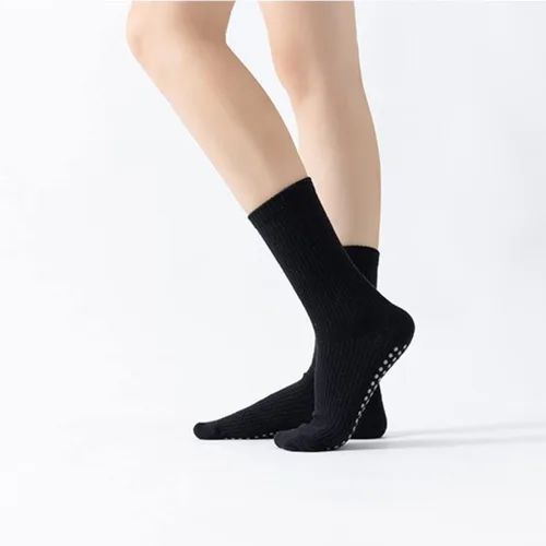 Vista 4 de Calcetines de yoga y pilates con empuñaduras para mujer, antideslizantes, coloridos, teñido anudado, acolchados, calcetines para bailar en barra