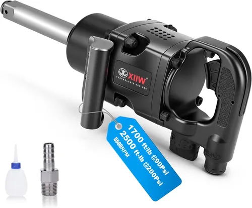 Vista 15 de XIIW Llave de impacto angular de 1/2 pulgada, par máximo de 910 pies-libras, diseño compacto y ligero de 3.63 lb, pistola de aire de impacto mini