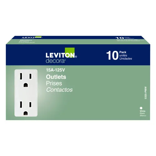 Vista 3 de Receptáculo Leviton doble de 15 A y 125 V, toma de tierra, Blanco, M02-5325-WMP, 125.00 volts 2-Blanco