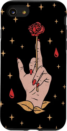 Vista 13 de Funda estética de Tarot con diseño de rosa mágica y estrellas para iPhone 15