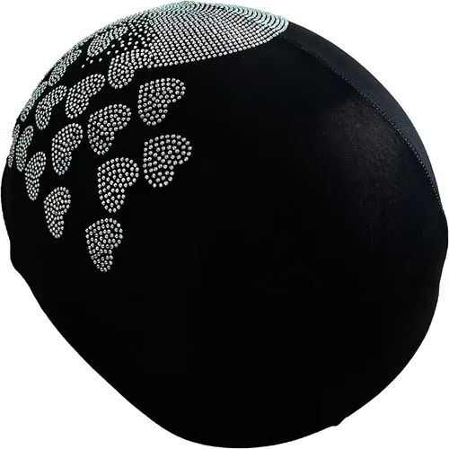 Vista 4 de Cubierta de casco de corazón de cristal, cubierta de casco de diamantes de imitación, casco elegante, cubierta de casco para jinete, paseos