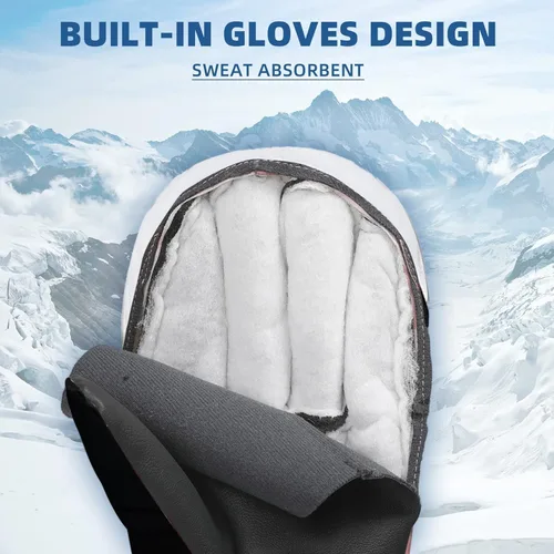 Vista 5 de Zando Guantes de esquí para hombres y mujeres, guantes de esquí para clima frío, guantes de nieve impermeables, guantes de snowboard para pantalla