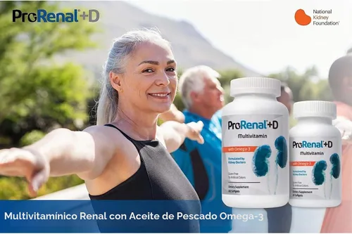 Vista 3 de ProRenal+D con Omega-3 Aceite de Pescado Multivitamínico Riñón 60 cápsulas blandas, 30 días
