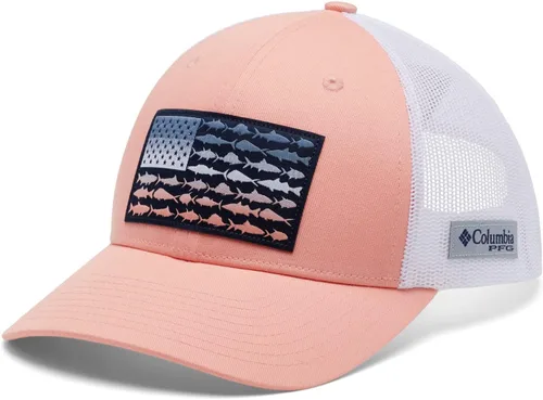 Vista 76 de Columbia Gorra de bola de malla Bandera antigua de malva/blanco/pescado