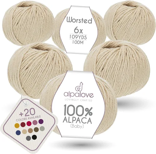 Vista 17 de Set de Lana Abultada (6 x 50 g) Súper Suave de Alpaca Bebé para Tejer Antracita 300 Metros
