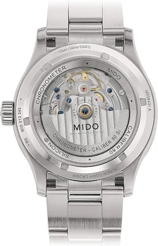 Vista 3 de Mido Watch Reloj Multifort para hombre con cronómetro 1 automático Mido Caliber 80 Base ETA C07821 COSC Azul Patchwork