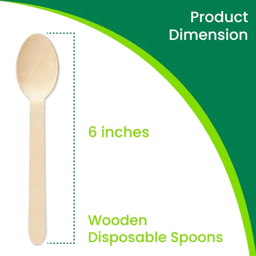 Vista 3 de Perfect Stix Cucharas desechables de madera de 6 pulgadas de longitud (paquete de 100)