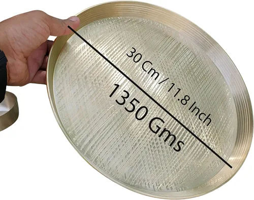 Vista 4 de Pure Source India Kansa Thali – 1 Pieza 11.8 in Oro