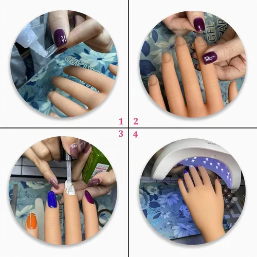 Vista 6 de Mano de práctica de uñas acrílicas, manos de maniquí para práctica de uñas, mano de entrenamiento de uñas postizas para uñas acrílicas, mano