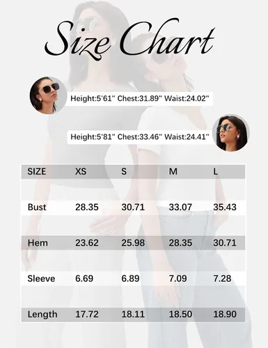 Vista 6 de Bashafo Camisetas de manga corta con cuello en V para mujer, ajustadas, casuales, de punto acanalado