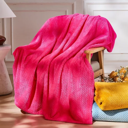 Vista 36 de NEWCOSPLAY Manta de Tiro Súper Suave Aqua Franela Sedosa Premium Fleece con Patrón de Hojas Ligera Manta de Cama para Uso en Todas las Estaciones