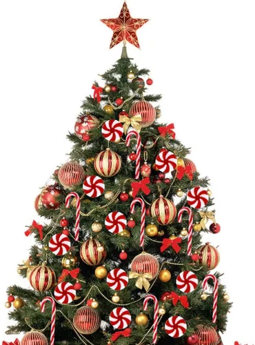 Vista 3 de 30 adornos colgantes de bastón de caramelo para árbol de Navidad, adornos colgantes de menta para Navidad, manualidades, fiestas, suministros