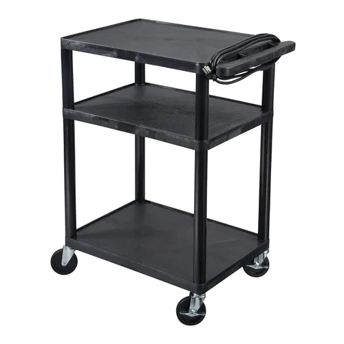 Vista 3 de LUXOR LE34-B Carrito AV de 34 "H - Tres estantes