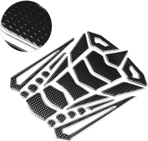 Vista 5 de para protector de motocicleta motocicleta pegatina, goma suave universal motocicleta gas pad pegatinas protector tracción pad (plata)