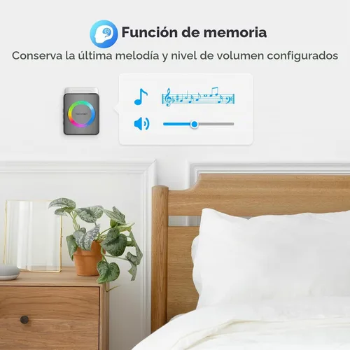 Vista 6 de TECKNET - Timbre inalámbrico para el hogar, IP65, impermeable, 1,970 pies, 120 dB, timbre de puerta inalámbrico para aula con 60 campanillas y 5