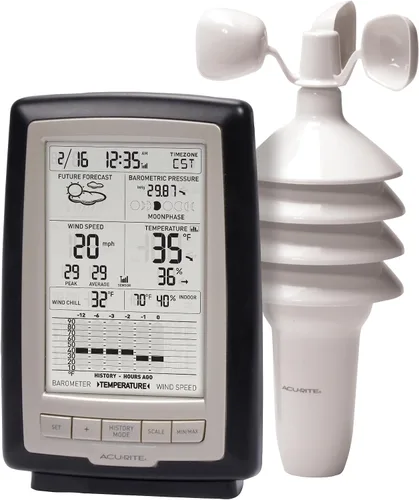 Vista 6 de AcuRite 00634A3 Estación meteorológica inalámbrica con sensor de viento, color negro