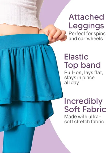 Vista 4 de STRETCH IS COMFORT Falda tutú con volantes Oh So Soft para niña con leggings integrados