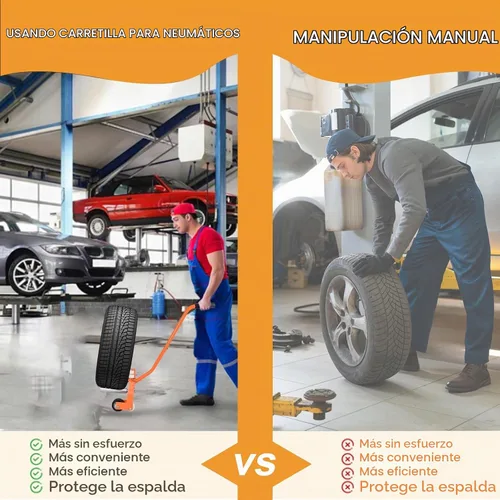 Vista 6 de A A IN Rueda de neumático Dolly, 660 LBS Heavy Duty Adjustable Truck Tire Dolly Herramienta de elevación de neumáticos para tienda, garaje