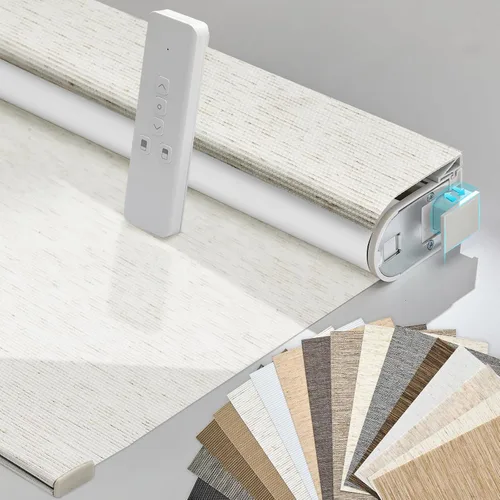Vista 21 de Persianas motorizadas inteligentes Persilux con control remoto, sin necesidad de perforación, persianas enrollables automáticas para ventanas