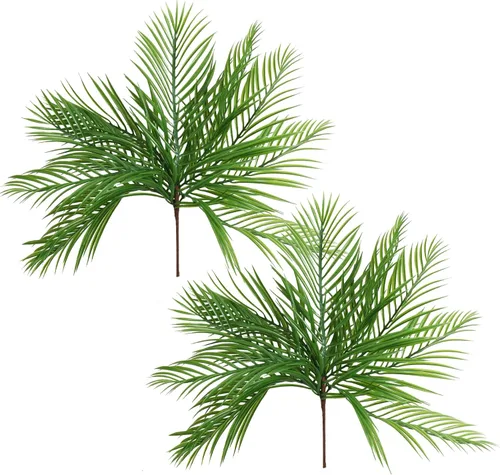 Vista 10 de RECUTMS Plantas falsas altas de 18 pulgadas con luz artificial Monstera planta palmera tropical en maceta blanca de imitación vegetación en maceta
