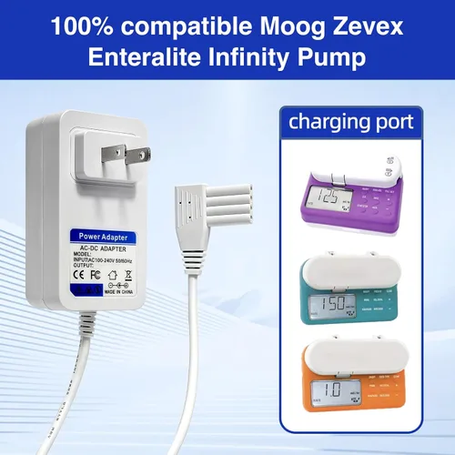 Vista 3 de Adaptador de fuente de alimentación de 5 V para bomba Moog Zevex Enteralite Infinity, compatible con bombas de alimentación Infinity Orange