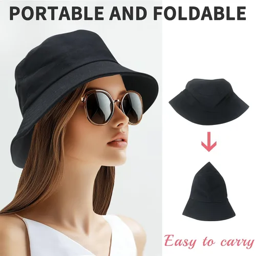 Vista 3 de NPQQUAN Bucket Hats for Men Woman Packable Foldable Sun Hats for Women Beige