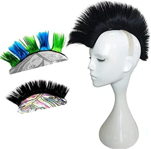Vista 8 de Helmet Hawks Mohawk Pelucas sintéticas para bicicleta/casi casco/palo reutilizable diseño