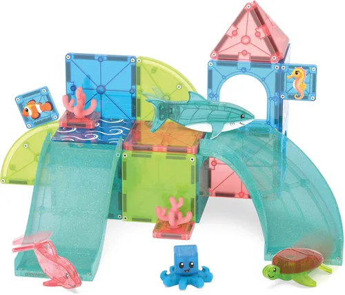 Vista 5 de MAGNA-TILES Coral Reef - Juego de construcción magnética de 25 piezas, la marca original de construcción magnética