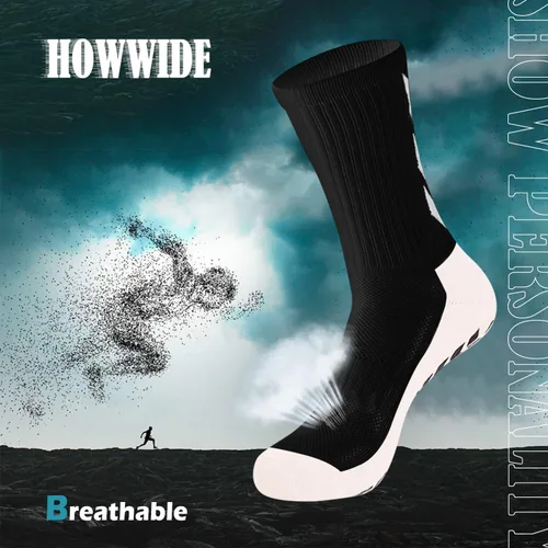 Vista 5 de Howwide Calcetines antideslizantes de fútbol para hombre, calcetines antideslizantes para hospital, calcetines deportivos de entrenamiento