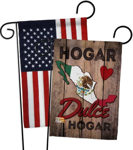 Vista 7 de Country Mexico Hogar Dulce Garden Flags 2pcs Pack Regional Nationality Nation International World Particular Area Small Decorative Gift Yard House