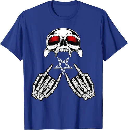 Vista 16 de Camisas de metal pesado con diseño de abanico de metal Negro