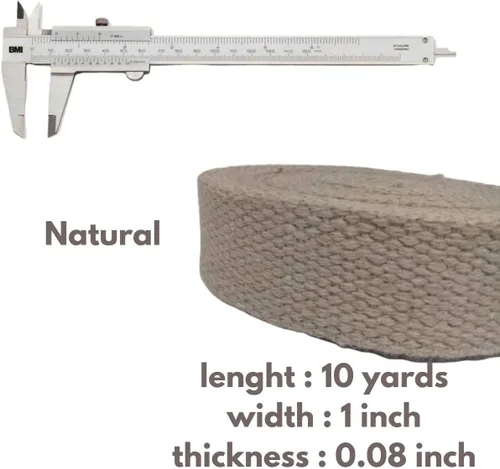 Vista 3 de Correa de nailon de algodón pesado de 1 pulgada - Correas para manualidades y artes (Natural, 9 m), MATADOR USEFUL GOODS