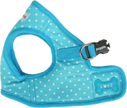 Vista 7 de Puppia Dotty - Arnés tipo chaleco para perro, B (escalonado), moderno con patrón de lunares, para primavera y verano, para perros pequeños, beige