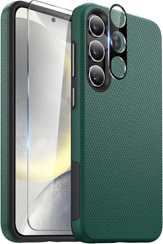 Vista 8 de Diaclara Funda diseñada para Samsung Galaxy S24 de 6.2 pulgadas, protector de pantalla de vidrio templado + protector de cámara a prueba de golpes