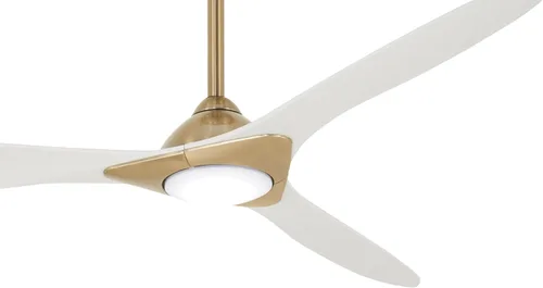 Vista 2 de Minka-Aire F868L-SBR/WHF Elegante ventilador de techo de 60 pulgadas con luces, latón suave