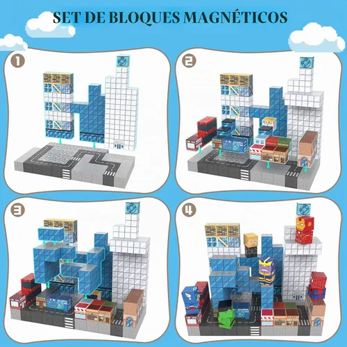 Vista 4 de Growsland Magnetic Blocks - 200PCS Magnets Cubes
