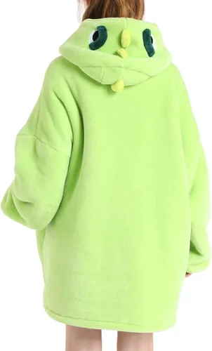 Vista 7 de Zando Blanket Hoodie Wearable Blanket Kids Toddler Oversized Comfy Sweater Warm Sherpa Fleece for Girls Boys Gift