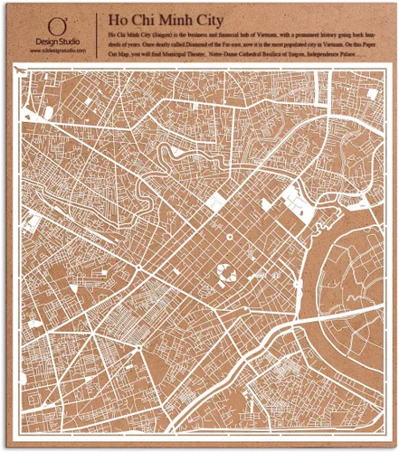 Vista 59 de O3 Design Studio Aberdeen - Mapa de papel cortado en papel blanco de 12 x 12 pulgadas