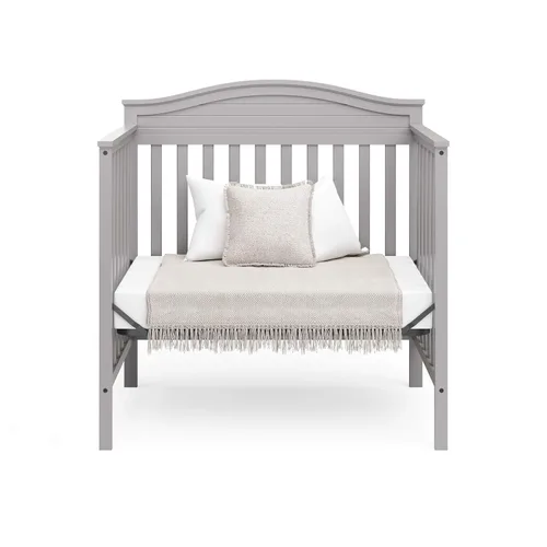 Vista 6 de Graco Stella - Mini cuna convertible 4 en 1 con colchón adicional, gris Gris (Pebble Gray)