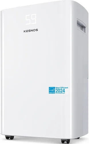 Vista 11 de Kesnos Deshumidificador Energy Star 2025 de 30 pintas para espacios de hasta 2500 pies cuadrados, deshumidificador silencioso para el hogar