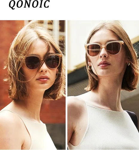 Vista 5 de Gafas de sol redondas retro para mujer, estilo vintage, clásicas, con protección UV de gran