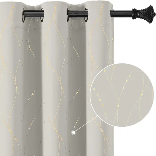 Vista 58 de BUHUA - Paneles de cortinas opacas para sala de estar, cortinas grises con aislamiento térmico, cortinas de ventana para dormitorio - 72 pulgadas